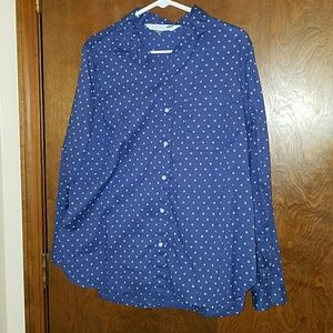 Long-sleeve blue button-down Shirt